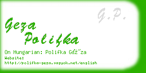 geza polifka business card